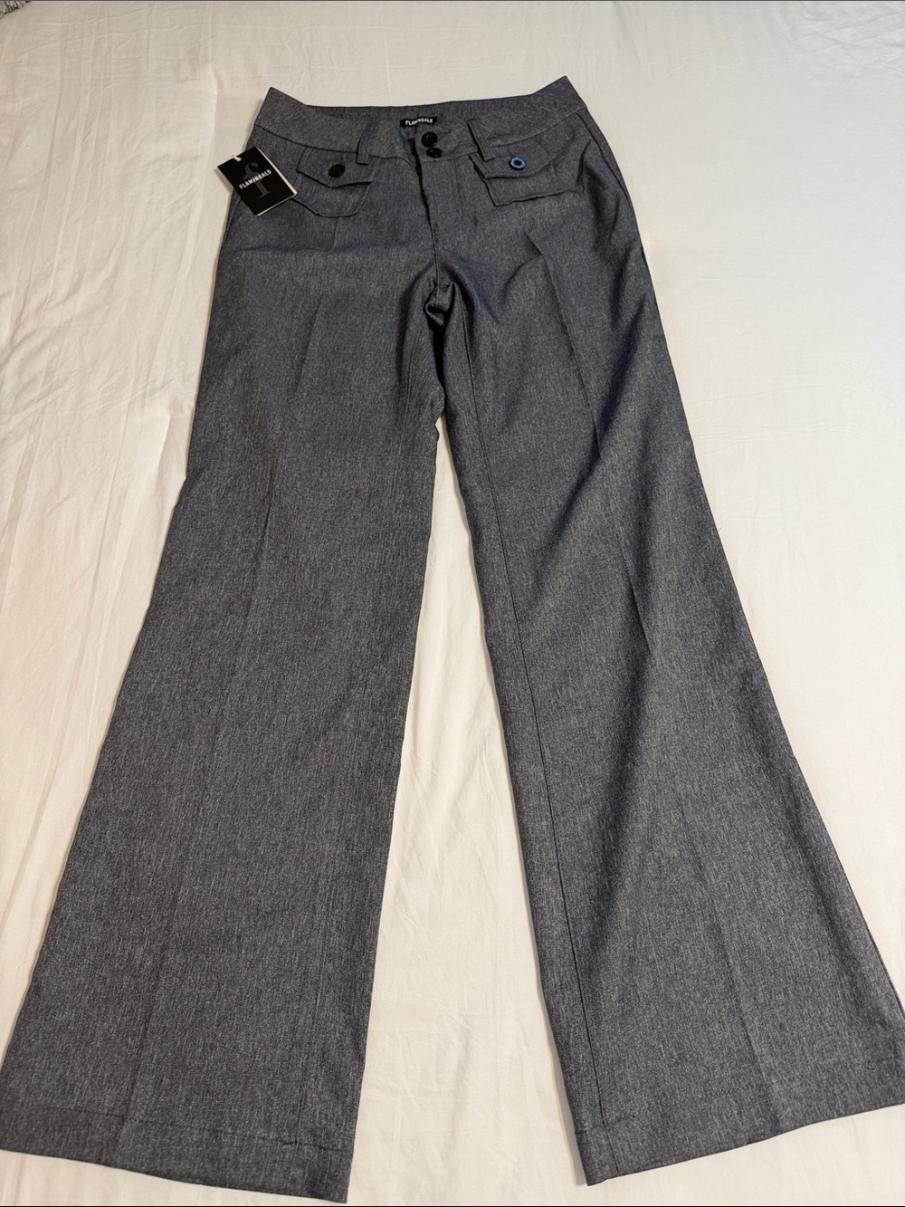 Flamingals Gray Women's Wide-Leg pants small